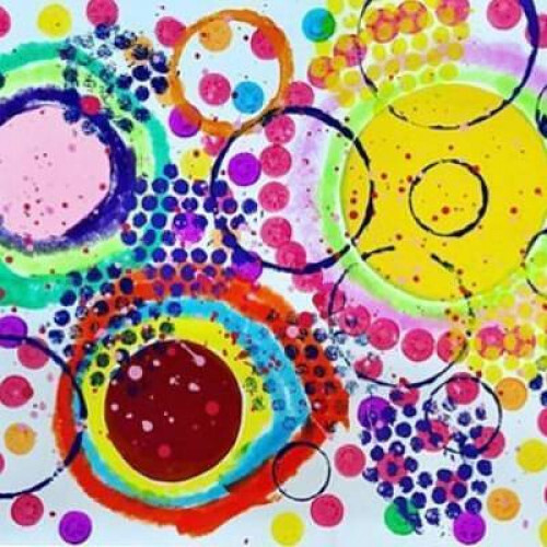 Wenn Kreise tanzen - Drucken mit Farben